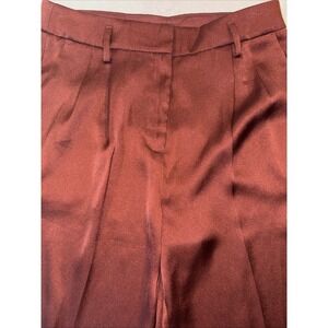 Express Pants Womens 8 Rust Ankle High Rise Tapered Dress Trouser Satin 30x27